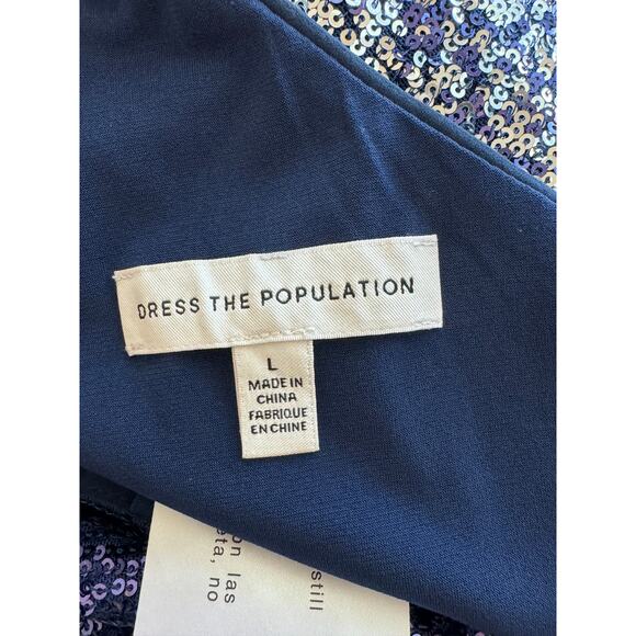 New ~ DRESS THE POPULATION ~ Stunning ! Palmer Sequin One-Shoulder HOMECOMING L - Picture 9 of 11